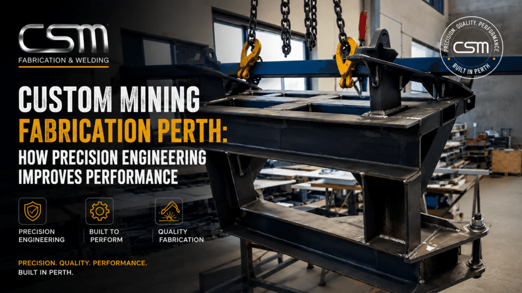 Custom mining fabrication in Perth showcasing a precision-fabricated steel assembly by CSM Fabrication & Welding